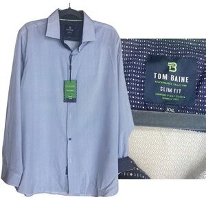 Tom Baine Performance Slim Fit Shirt 4 Way Stretch Wrinkle Free Flip Cuff 2XL